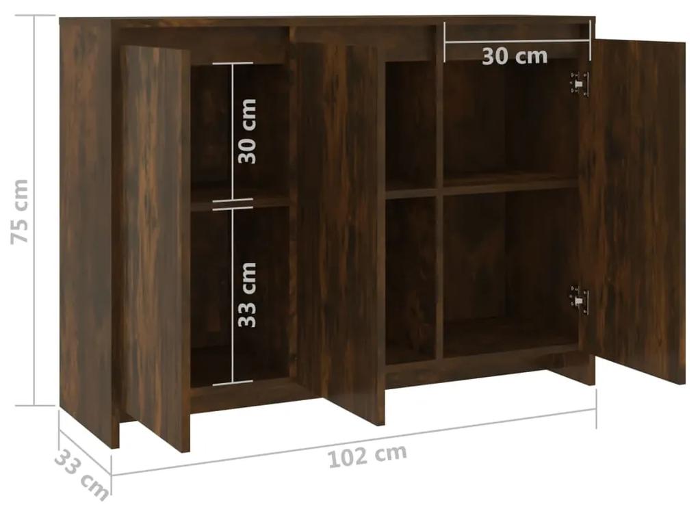 Aparador Endy de 3 Portas de 102 cm - Madeira Rústica - Design Moderno
