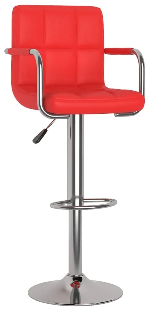 Bancos de bar 2 pcs couro artificial vermelho