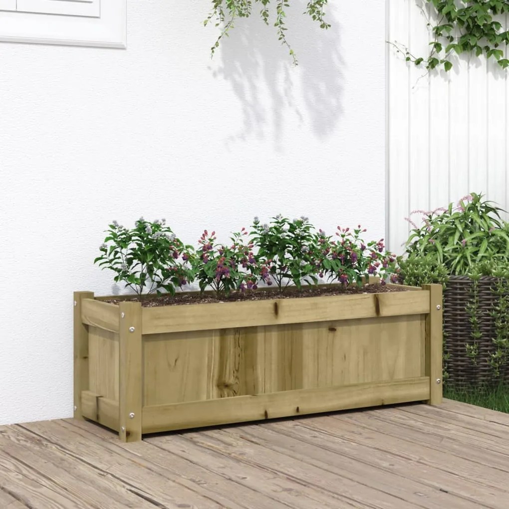 vidaXL Vaso/floreira de jardim 90x31x31 cm madeira de pinho impregnada