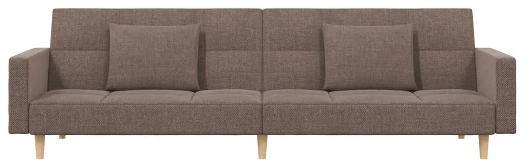 Sofá-cama 2 lugares c/ duas almofadas tecido cinza-acastanhado