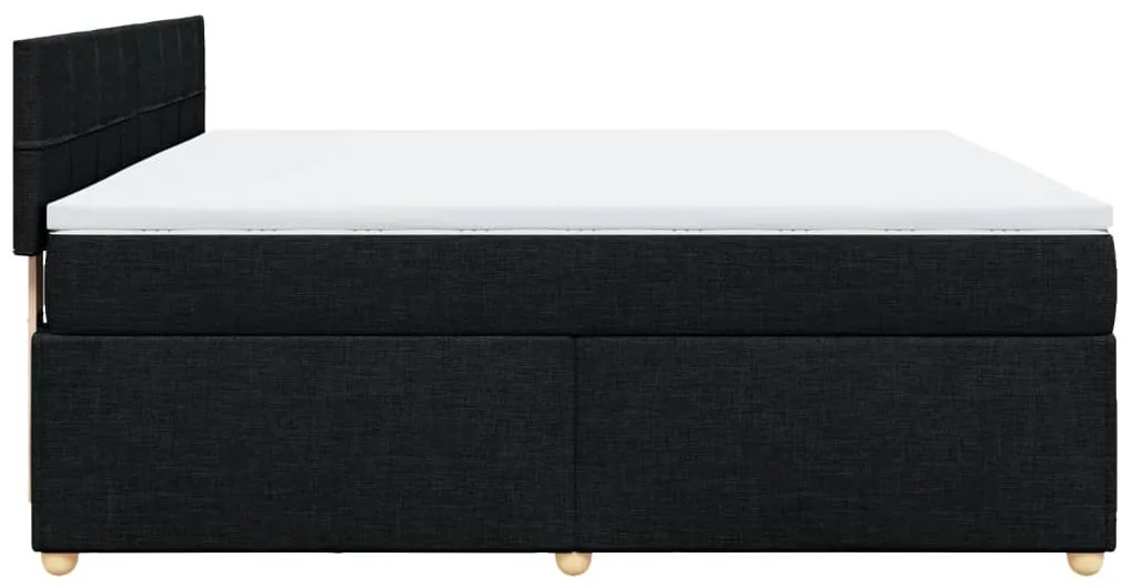 Cama com molas/colchão 180x200 cm tecido preto