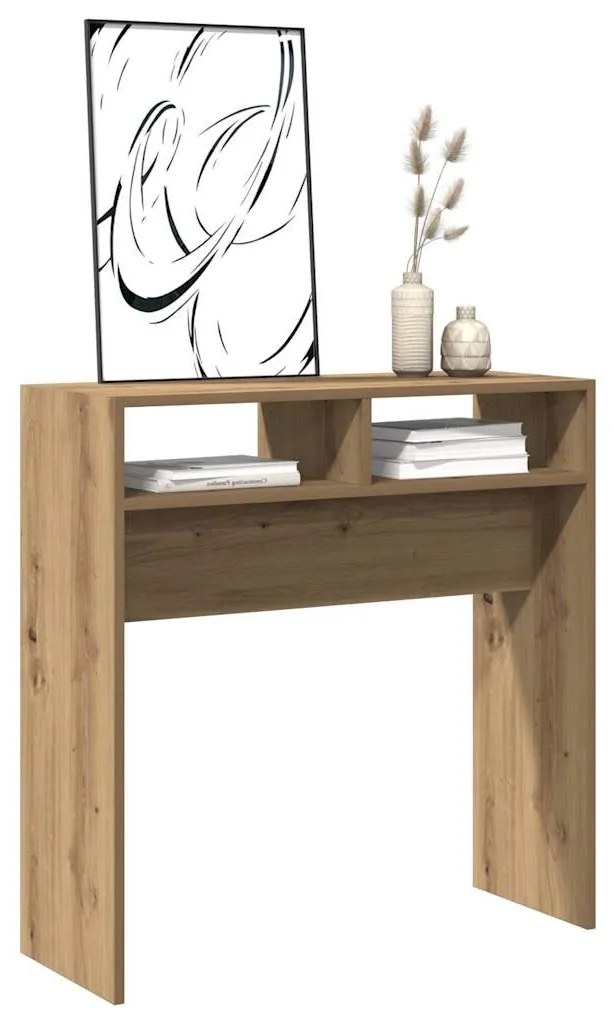 Mesa consola 78x30x80cm derivados de madeira carvalho artisiano