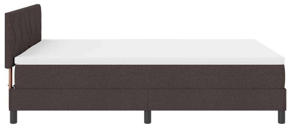 Cama Box Spring com Colchão Castanho Escuro 140x200 cm Tecido