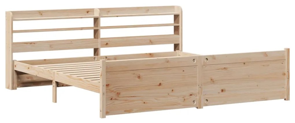 Estrutura de cama com cabeceira 180x200 cm pinho maciço