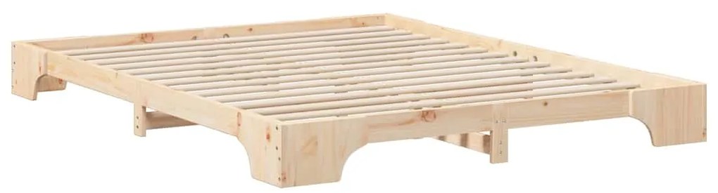 Estrutura de cama de chão Castanho 160 x 220 cm