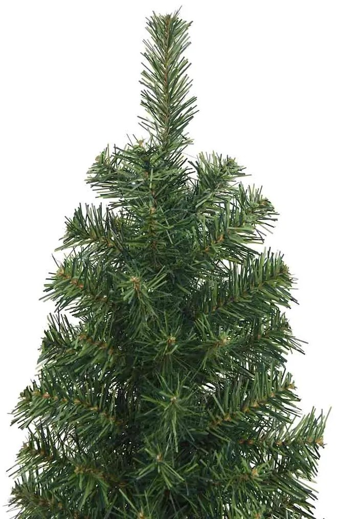 Árvore de Natal artificial fina com suporte 210 cm PVC verde