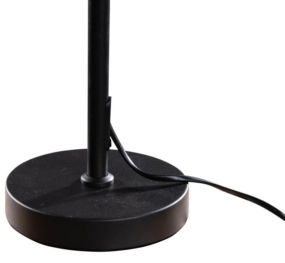 Candeeiro de Mesa Preto com Abajur de Veludo Castanho 35cm - Parte