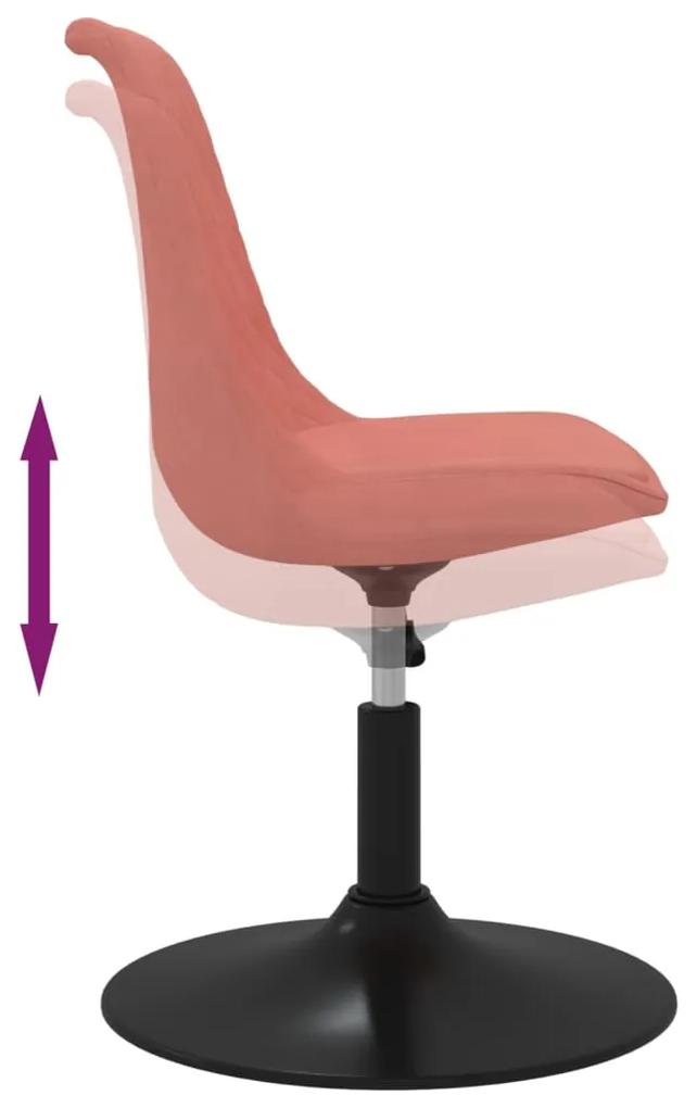 Cadeiras de jantar giratórias 4 pcs veludo rosa
