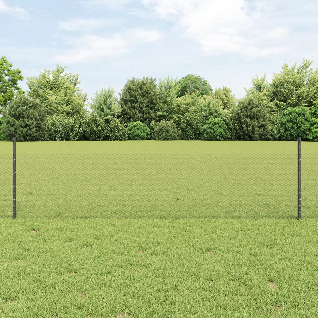 Postes de Cerca vidaXL 11 pcs U-Channel Cinza 60 cm Aço