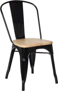 Cadeira De Jantar Empilhável Lix Castanho Madeira - Preto - Sklum