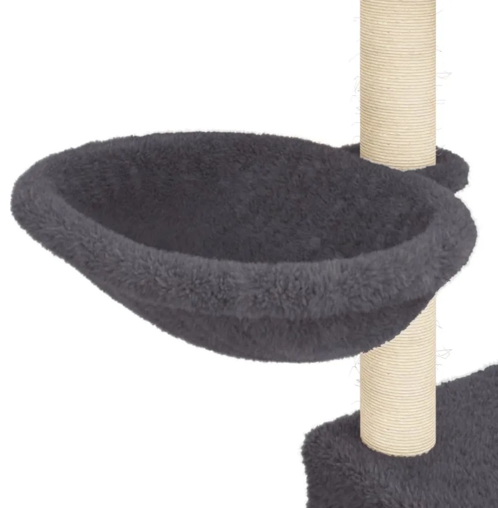 Árvore p/ gatos c/ postes arranhadores sisal 83 cm cinza-escuro