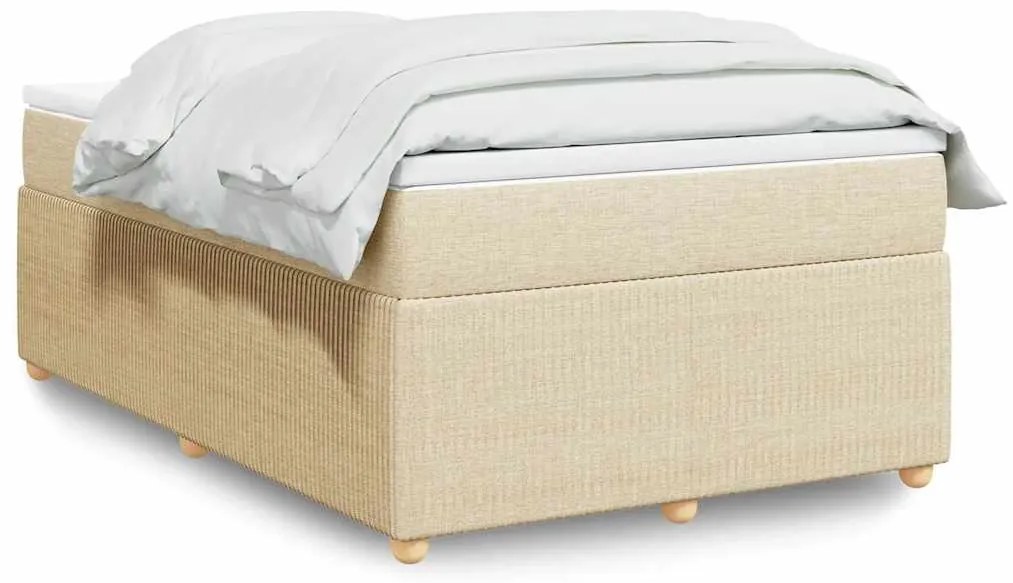 Cama com molas/colchão 120x200 cm tecido cor creme