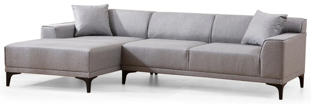 Sofá de Canto Petra – Cinzento Claro – 145 x 250 cm