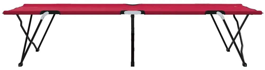 Camas de Sol Dobráveis com Sacos pra Transporte, 2 pcs, Vermelho, 600D