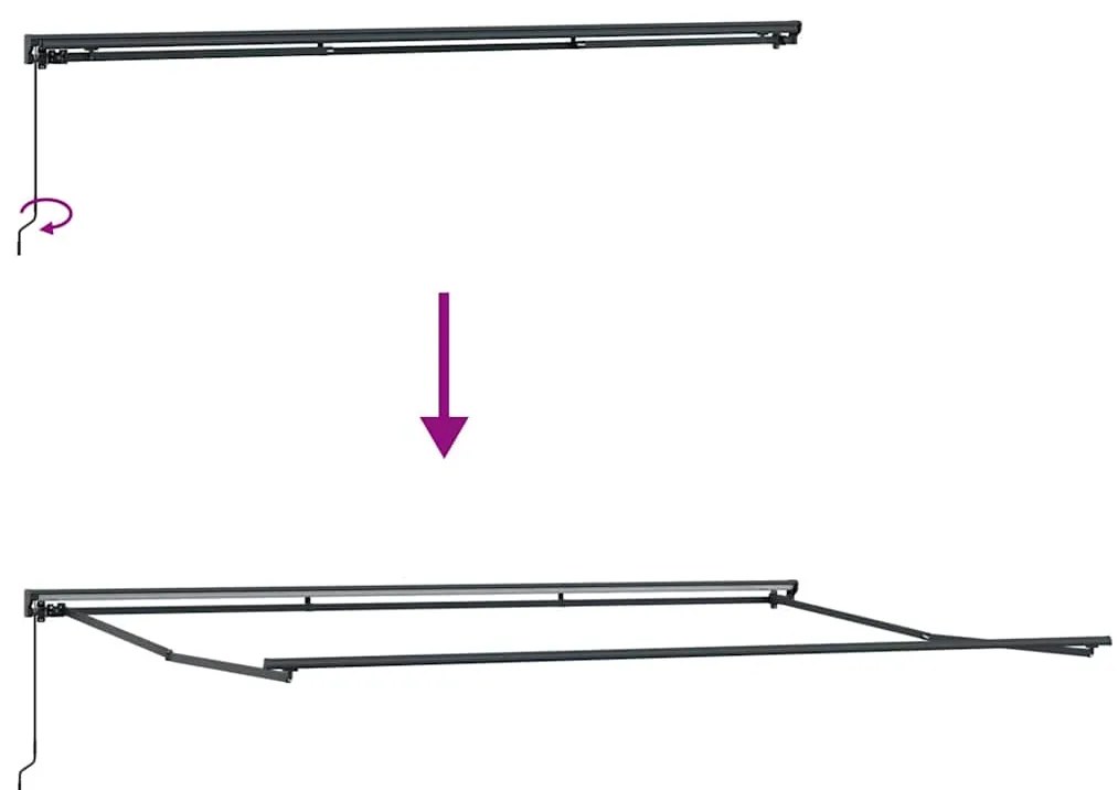 Toldo Retrátil Manual Listrado Vermelho e Branco 500x300 cm