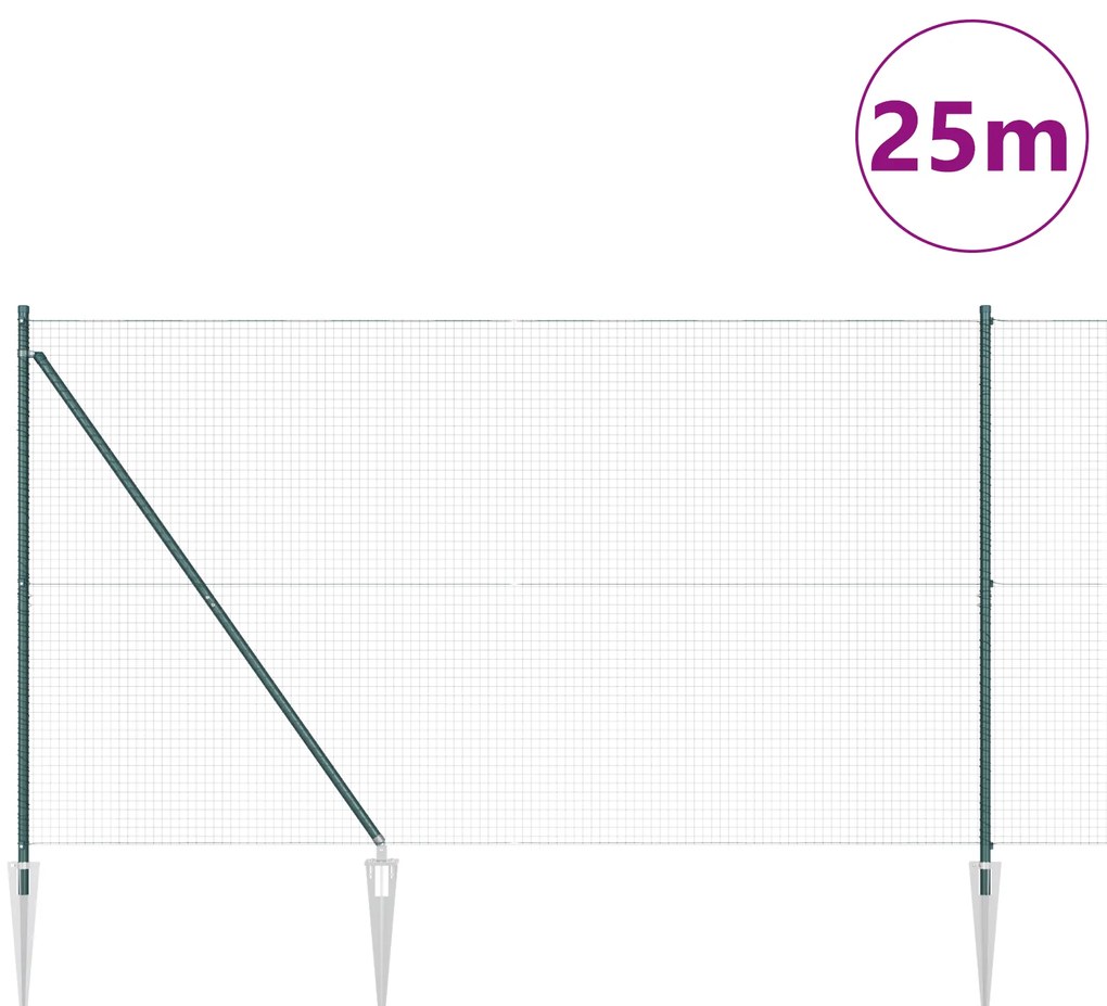 Conjunto de Poste de Cerca de PVC Conjunto de 2 Verde PVC