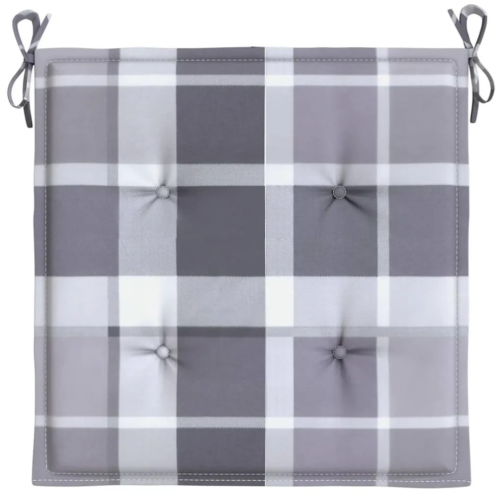 Almofadões cadeiras jardim 6pcs tecido oxford xadrez cinzento