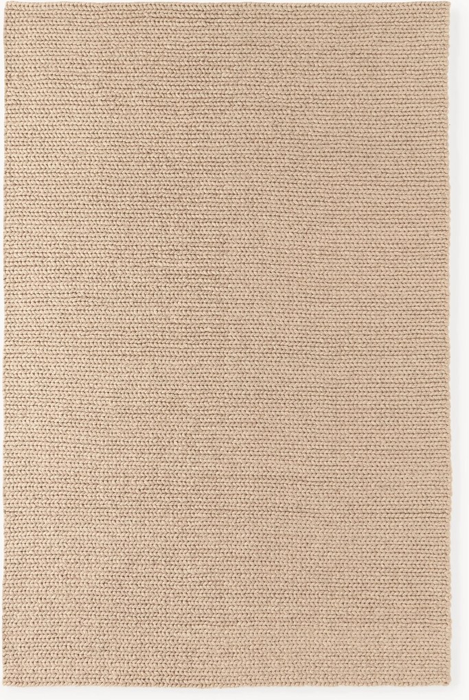 Tapete de lã artesanal com textura entrançada Bruna