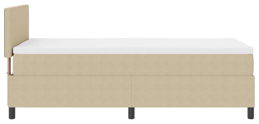 Cama Box Spring com Colchão Verde Claro Cinza 90x200 cm Tecido de Velu
