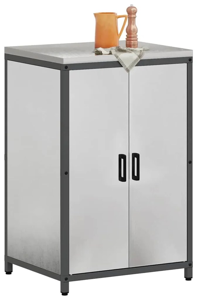 Armário de Armazenamento para Cozinha Prata 60 x 50 x 92 cm