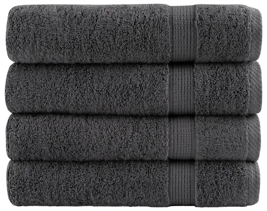 Toalhas de mãos premium SOLUND 4pcs 50x100cm 600 gsm antracite