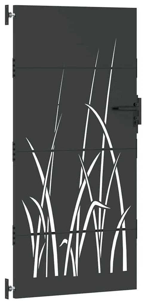 Portão de Jardim Preto 105 x 200 cm Aço com Revestimento em Pó