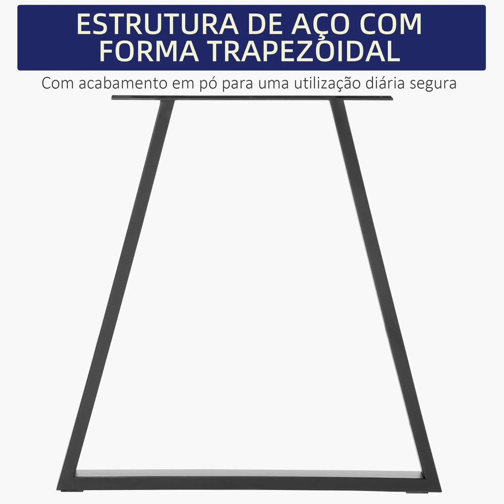 Conjunto de 2 Pés para Mesa 72x6x72cm Pés para Móveis de Aço para Suporte com Base Protetoras e Parafusos Preto