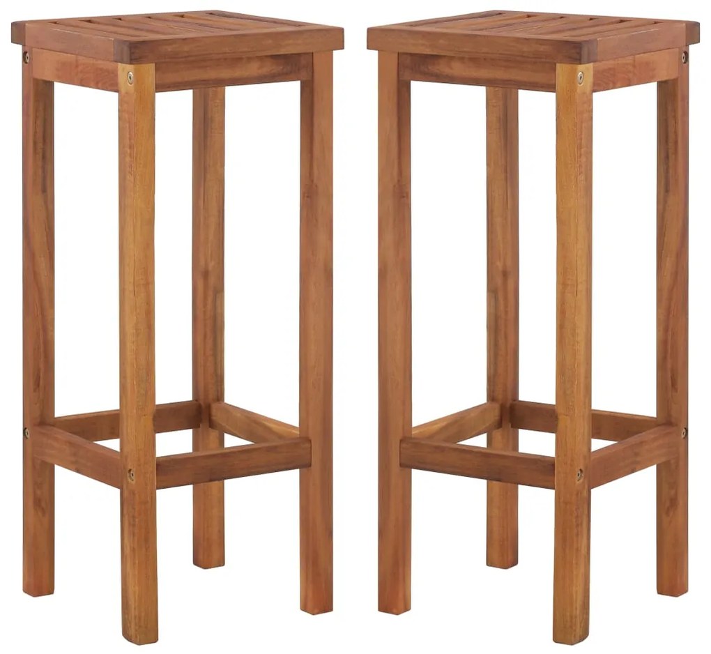 Bancos de bar 2 pcs madeira de acácia maciça