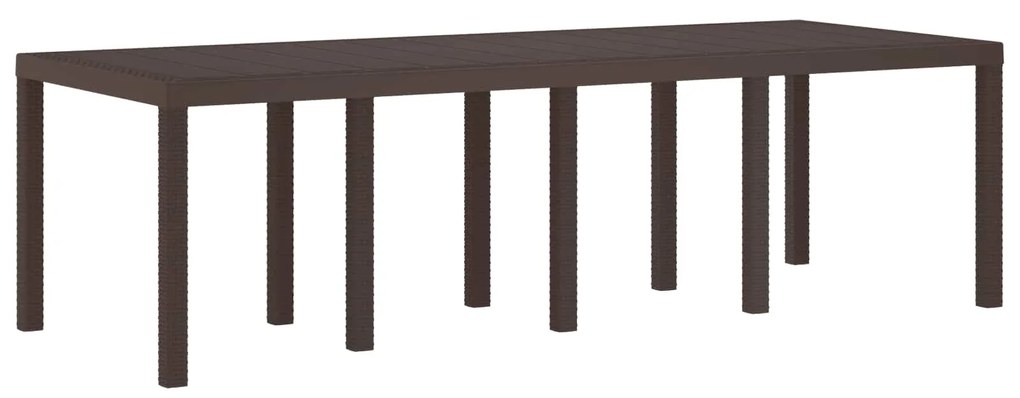 vidaXL Mesa de Jardim Castanho 250 x 100 x 73 cm vime PE