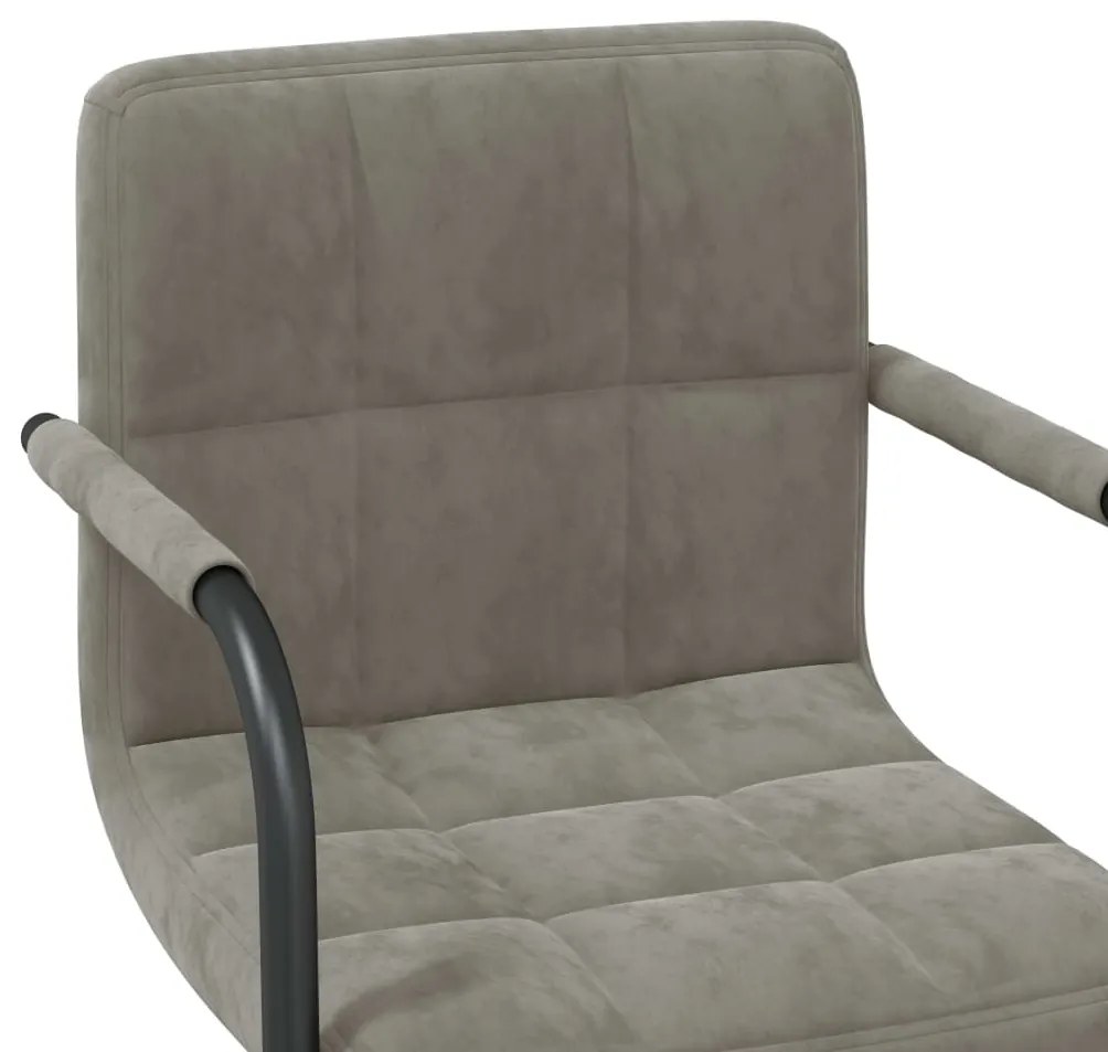 Cadeiras de jantar giratórias 2 pcs veludo cinzento-claro