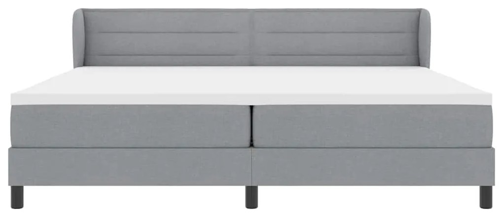 Cama Box com Colchão vidaXL Cinza Claro 200x200 cm Têxtil