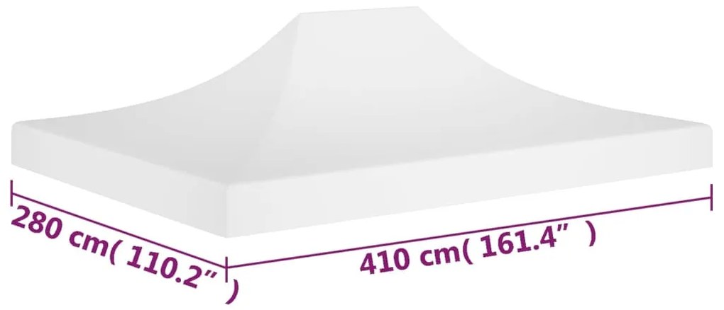 Teto para tenda de festas 4x3 m 270 g/m² branco