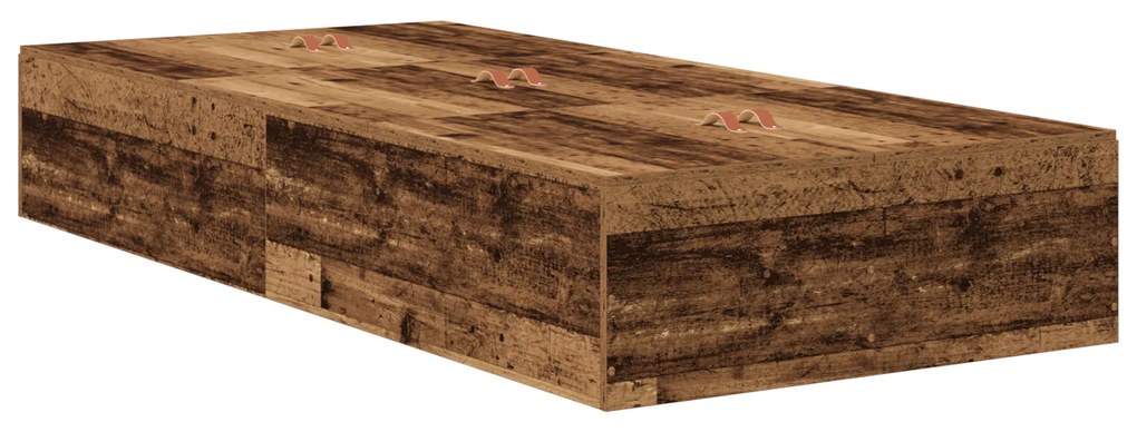 Cama com Estrado de Arrumação em Madeira Velha 90x200 cm