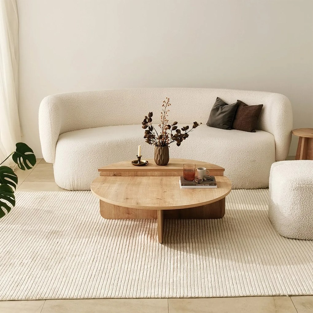 Mesa de Centro Podium – Carvalho Safira – 90x30x60 cm / 85x35x30 cm