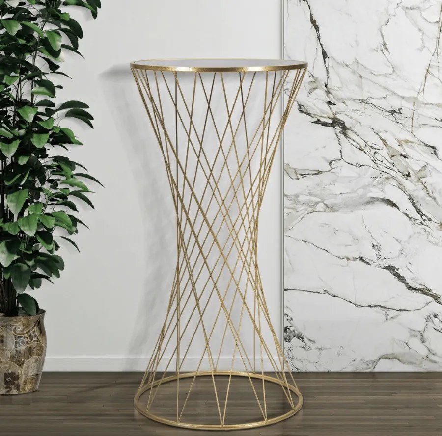 MESA TORRE NOVA Ø 50X100 CM DOURADO