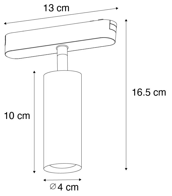 LED Foco Moderno Preto para Sistema de Trilho Monofásico 4.5W 3000K - Magnetic Samson Moderno