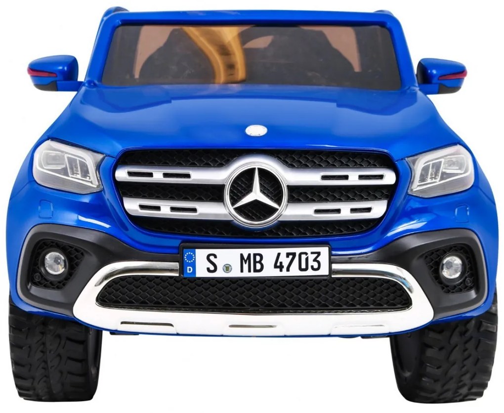 Carro elétrico para Crianças 24V 4x4 2 Lugares Mercedes Benz X-Class MP4 Rodas de EVA, Assento de couro Azul Pintado