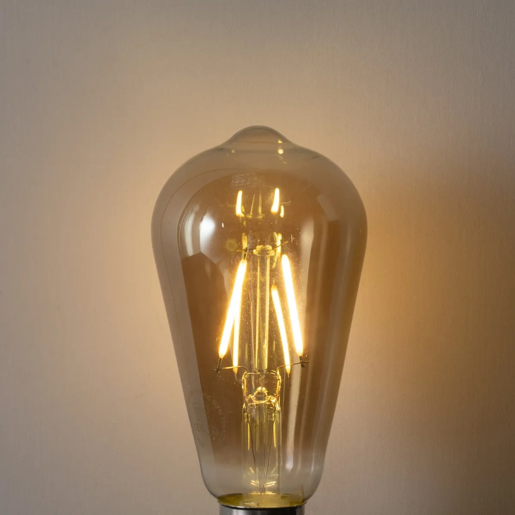 Conjunto de 5 E27 dimbare LED lamp ST64 smoke 2W 200 lm 2700K