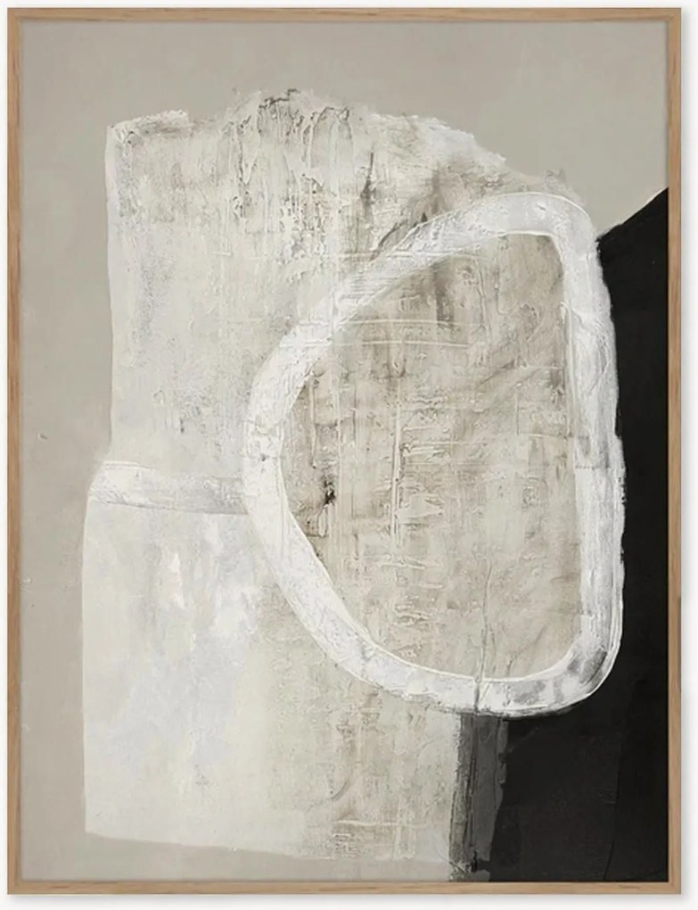 Quadro em tela pintado à mão emoldurado White Stone