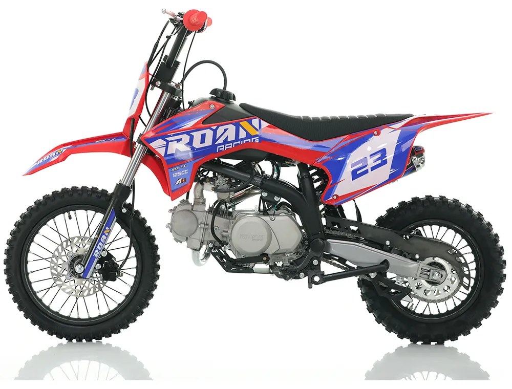 MOTO Crianças CROSS Gasolina 125CC RXF-Z ROAN Junior Manual Vermelha