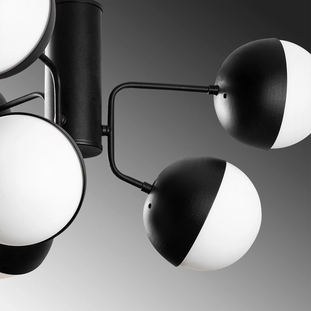 Candeeiro de Teto Karsor – Preto e Branco – 64 x 64 cm
