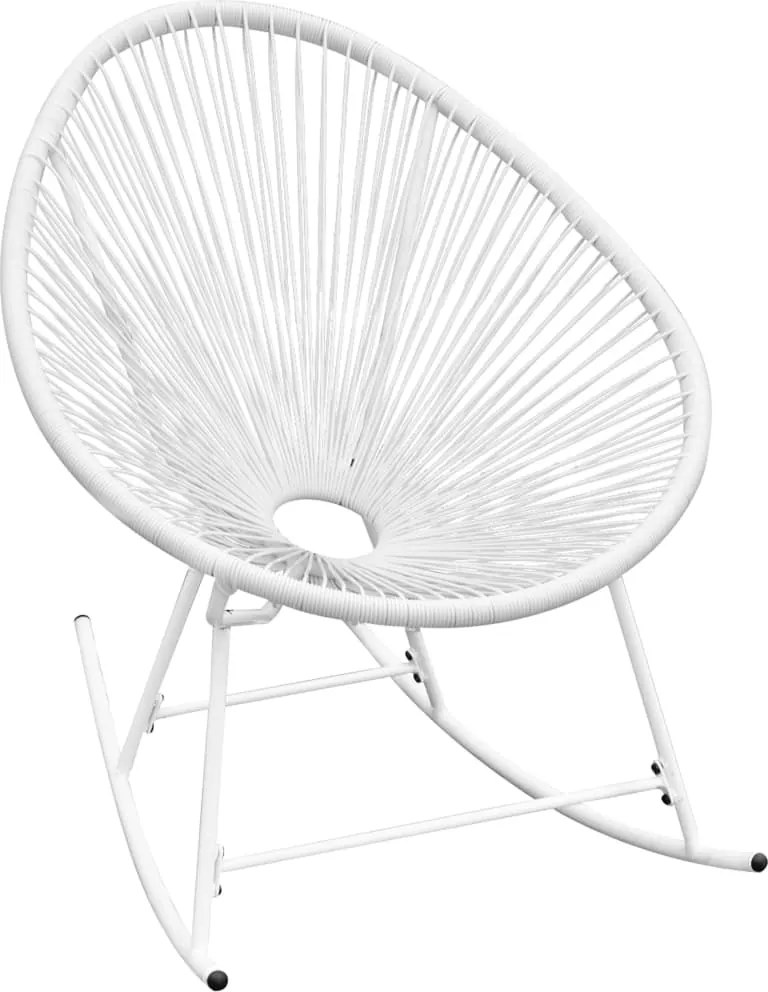 vidaXL Cadeira de baloiço para jardim vime PE branco