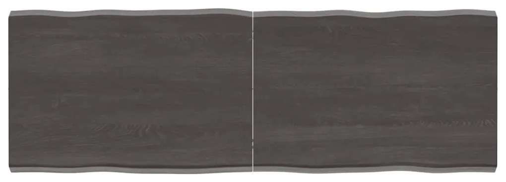 vidaXL Tampo de mesa com bordas vivas maciço tratado castanho-escuro