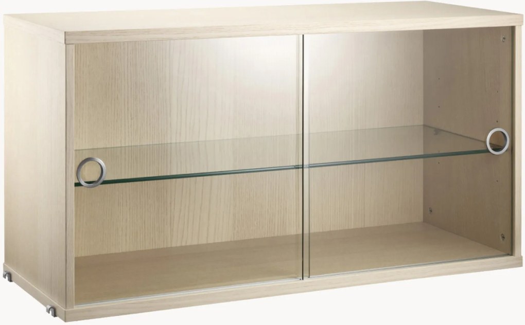 Vitrine com portas de vidro deslizantes String System, L 78 x P 30 cm