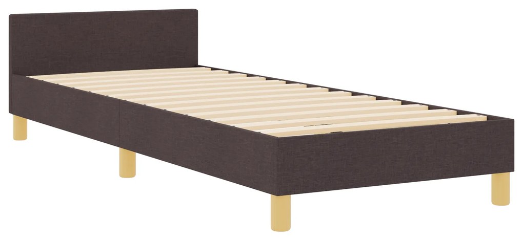 Cama vidaXL Marrom Escuro 90x200 cm Tecido