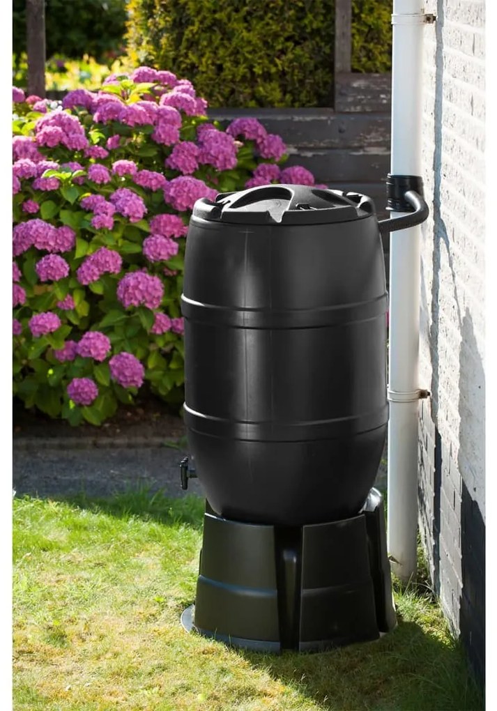 Barril para água da chuva 120L 51x81 cm preto