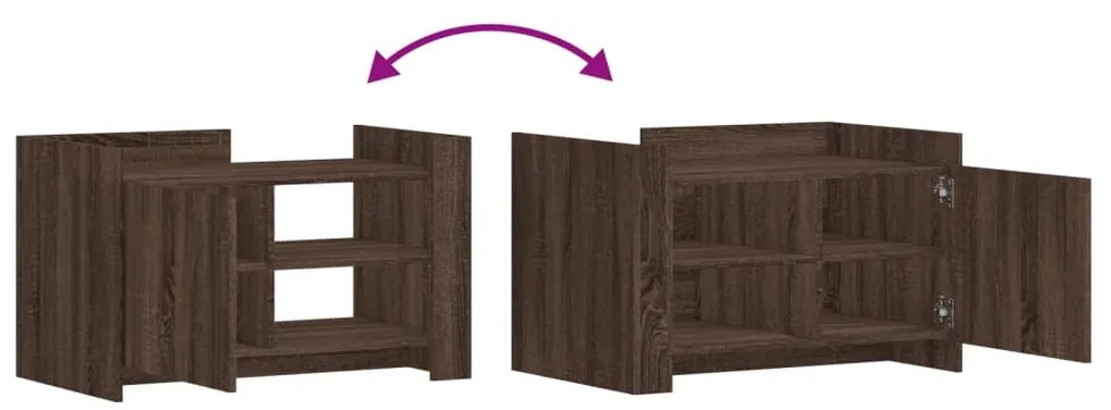 Mesa de centro 80x50x50 cm derivados madeira carvalho castanho