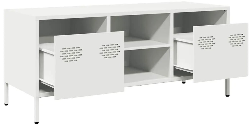 Móvel de TV 101,5x39x43,5 cm aço laminado a frio branco