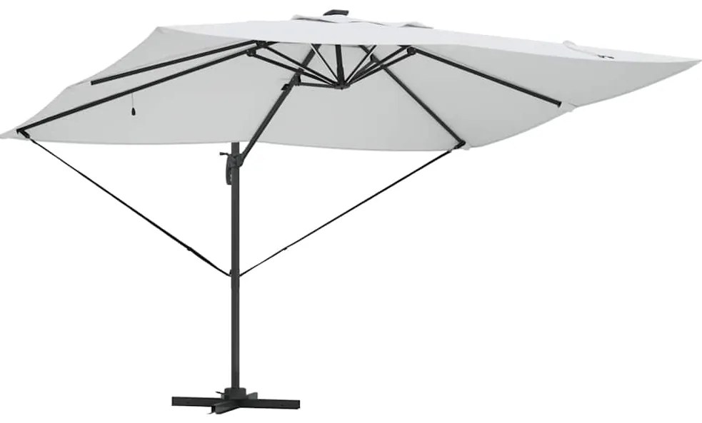 Parasol Cantilever Roma da com LEDs Bege 352 x 251 x 265 cm em Alumíni