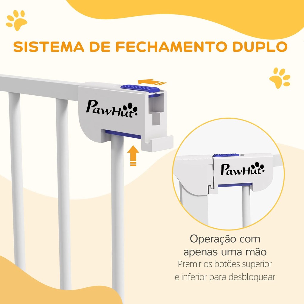 PawHut Barreira para Cães de Aço Barreira de Segurança para Animais de